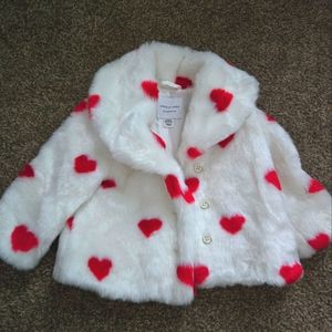 Janie and Jack heart fur coat
